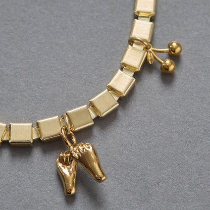 Mixed Charm Tile Necklace