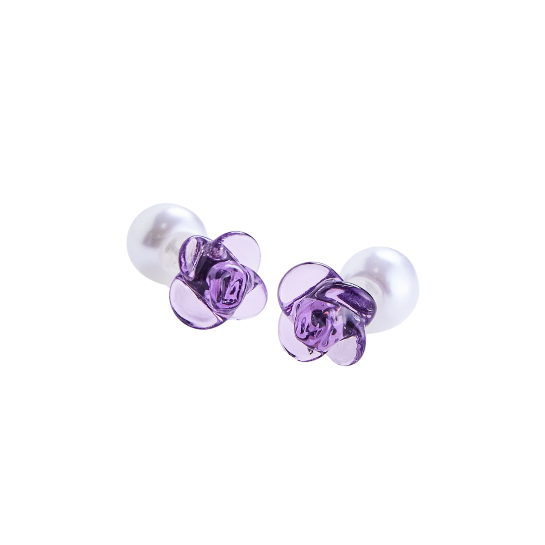 Vintage Glass Flower Pierce