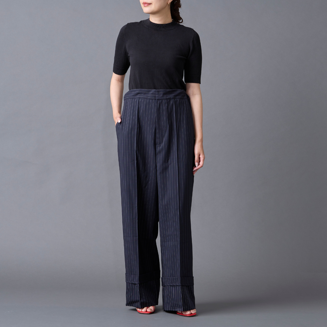 Pinstripe Frilled Salopette