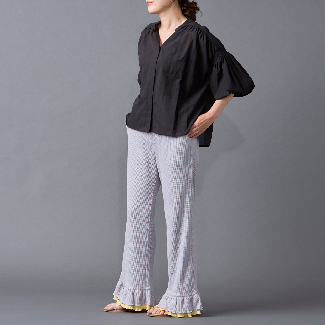Layered Frill Waffle Pants