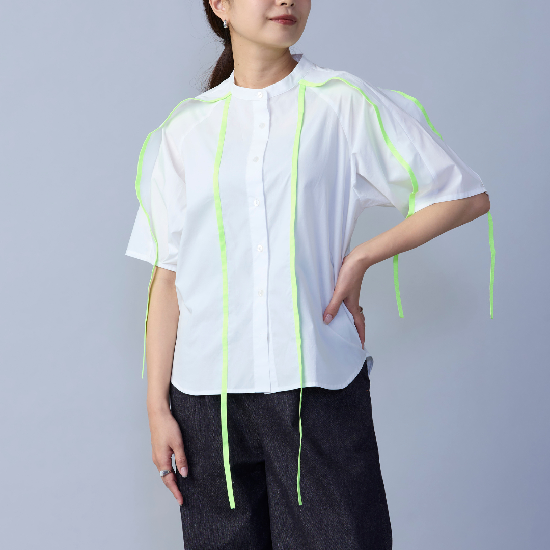 虜 torico / Neon Green Piped Shirt Neon Green Piped Shirt – toricowear