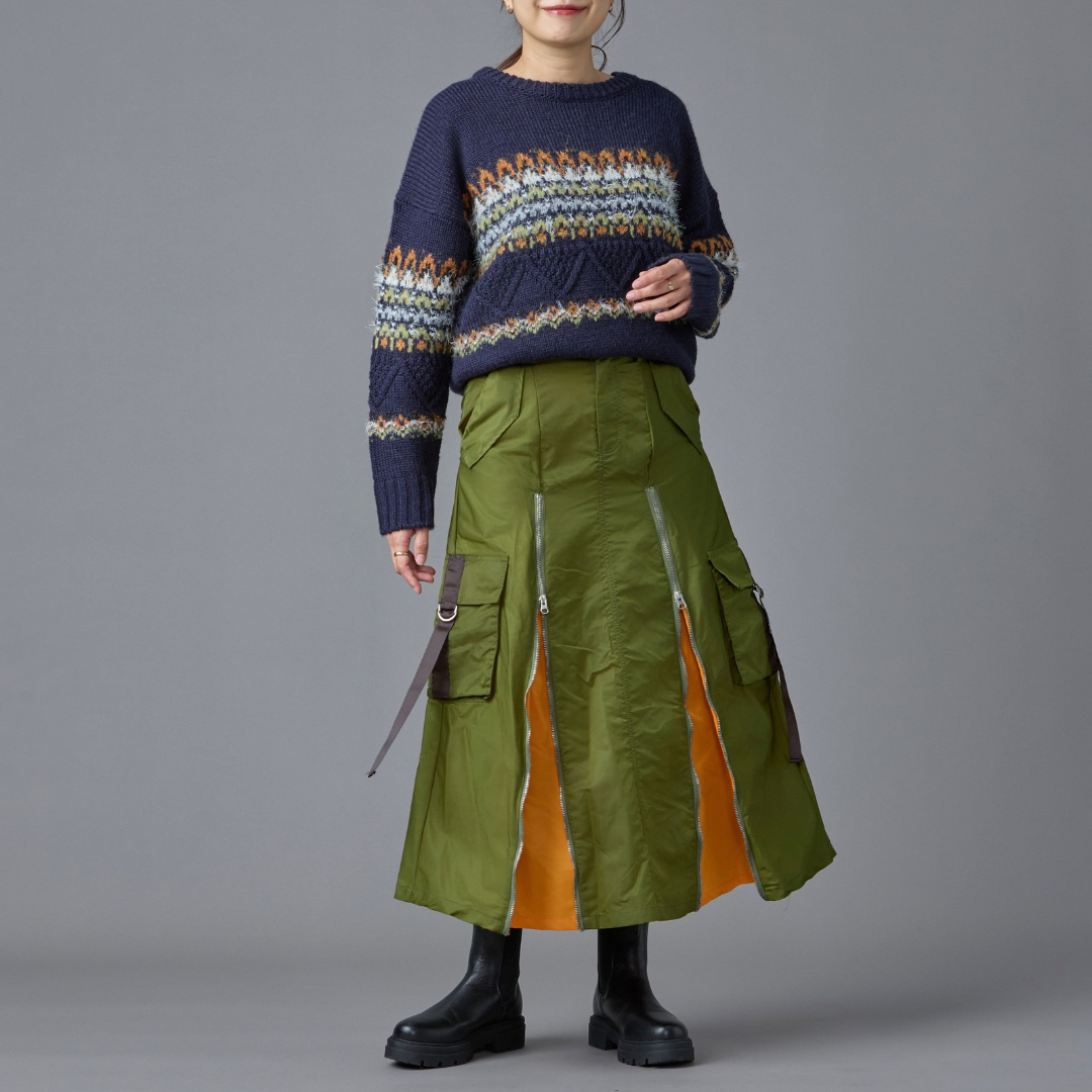 MA-1 Style Zip-Up Skirt