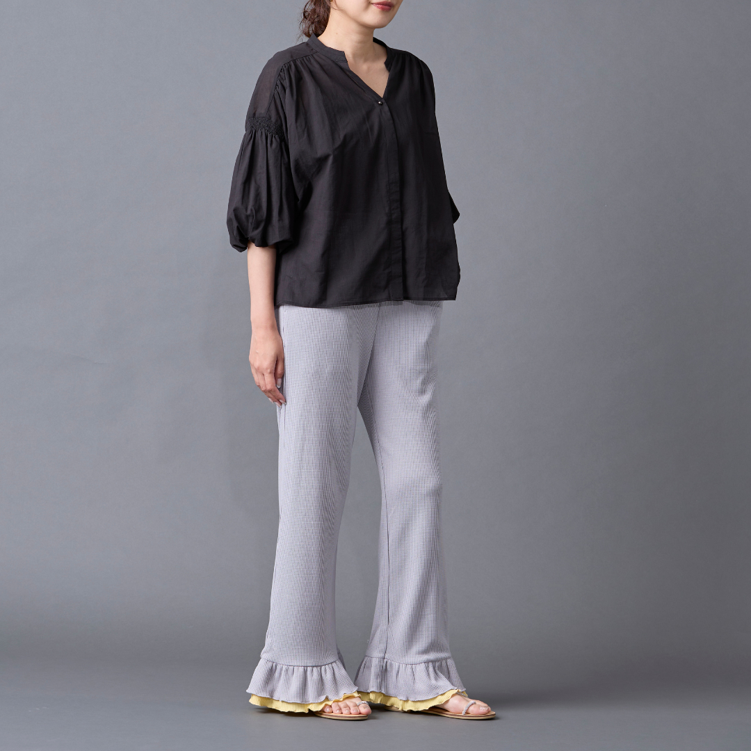 Layered Frill Waffle Pants