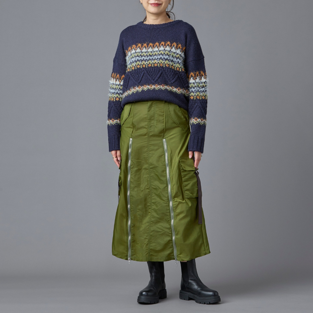 MA-1 Style Zip-Up Skirt