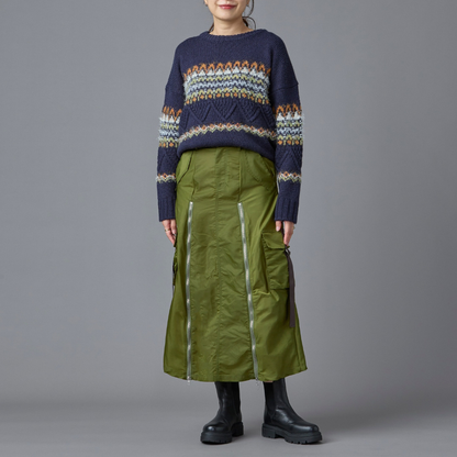 MA-1 Style Zip-Up Skirt