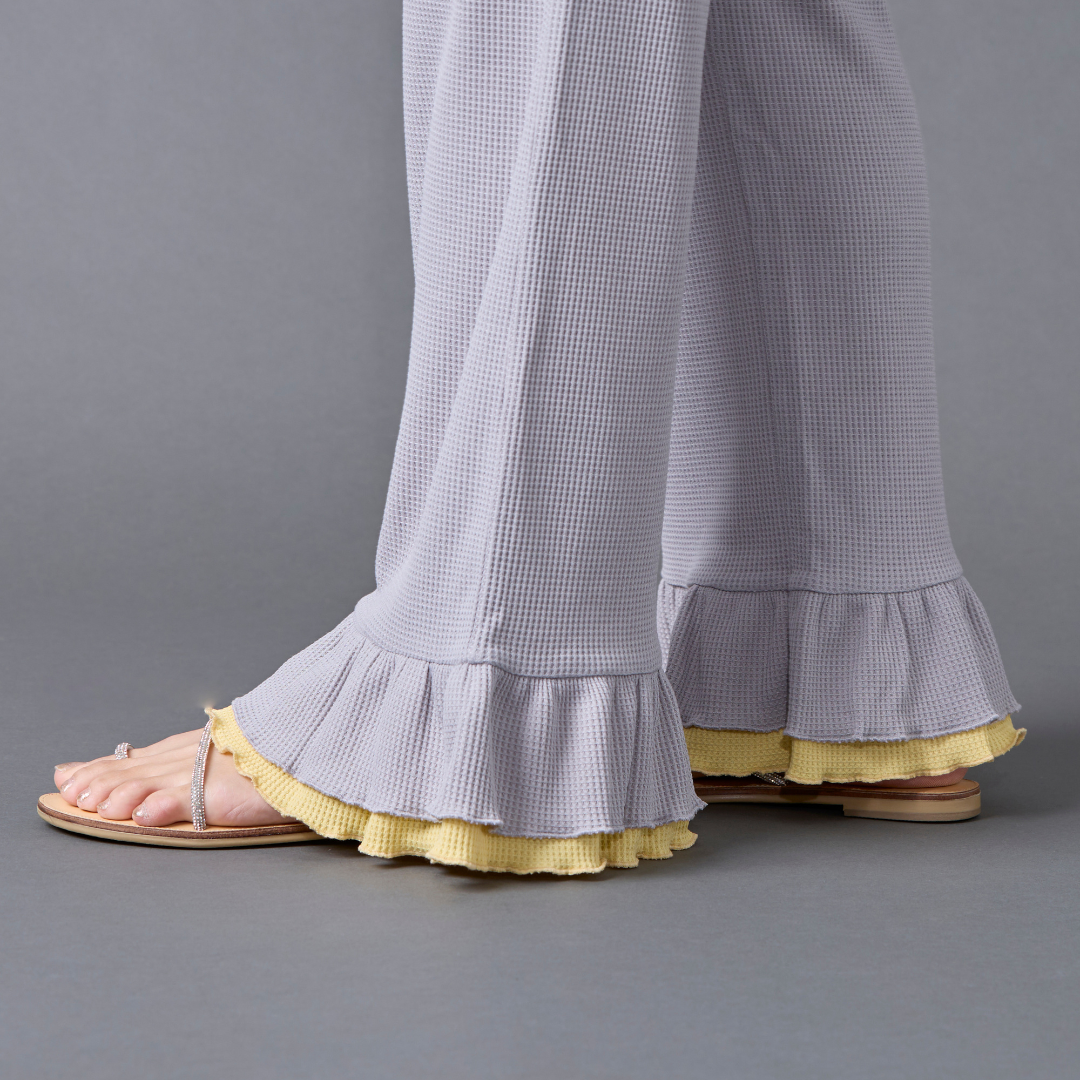 Layered Frill Waffle Pants