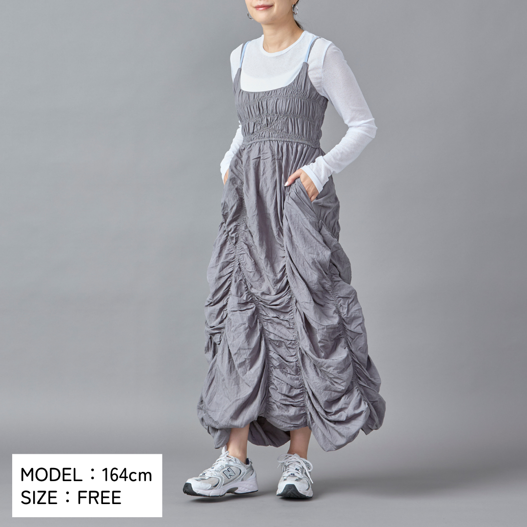 Gather Design Long Dress