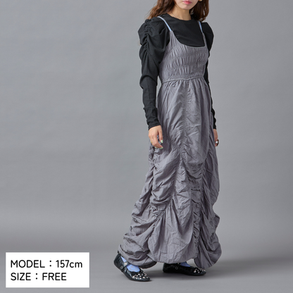 Gather Design Long Dress