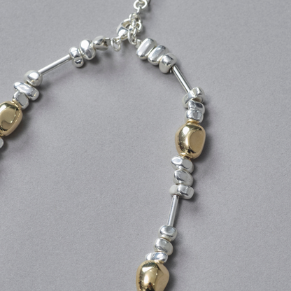 Gold × Silver Multi Shape Necklace