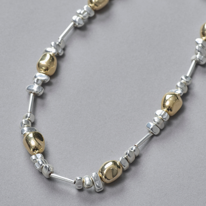 Gold × Silver Multi Shape Necklace