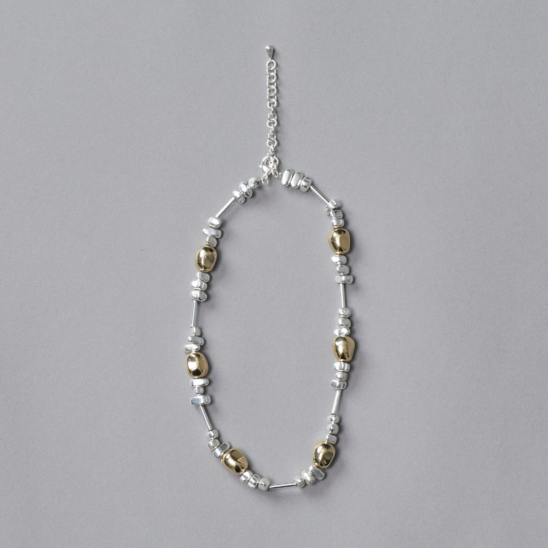 Gold × Silver Multi Shape Necklace