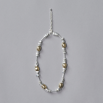 Gold × Silver Multi Shape Necklace