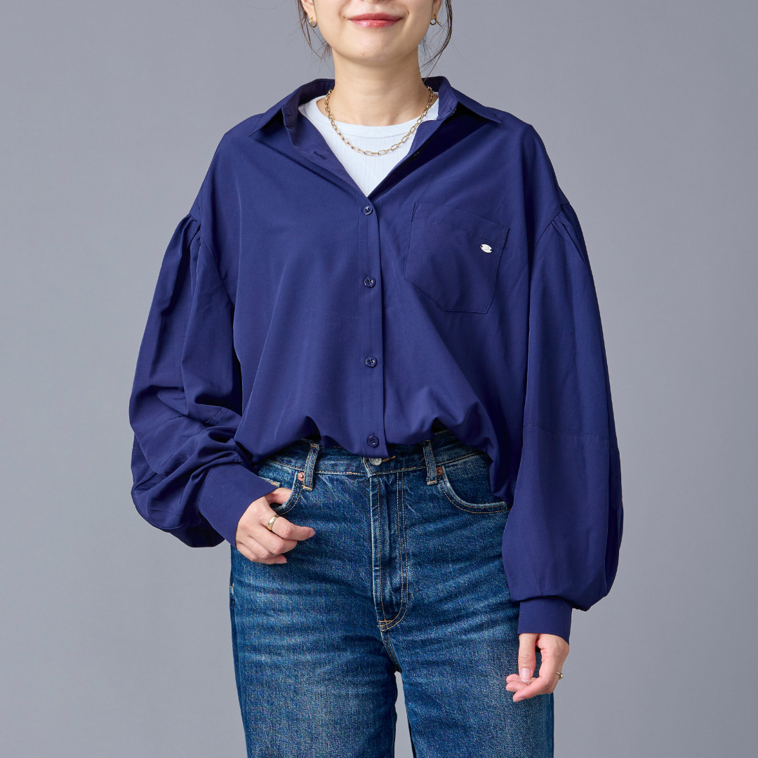 Vivid Color Volume Sleeve Shirt