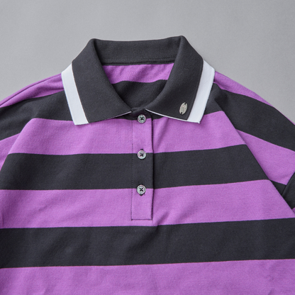 Stripe Rugby Collar Tshirt