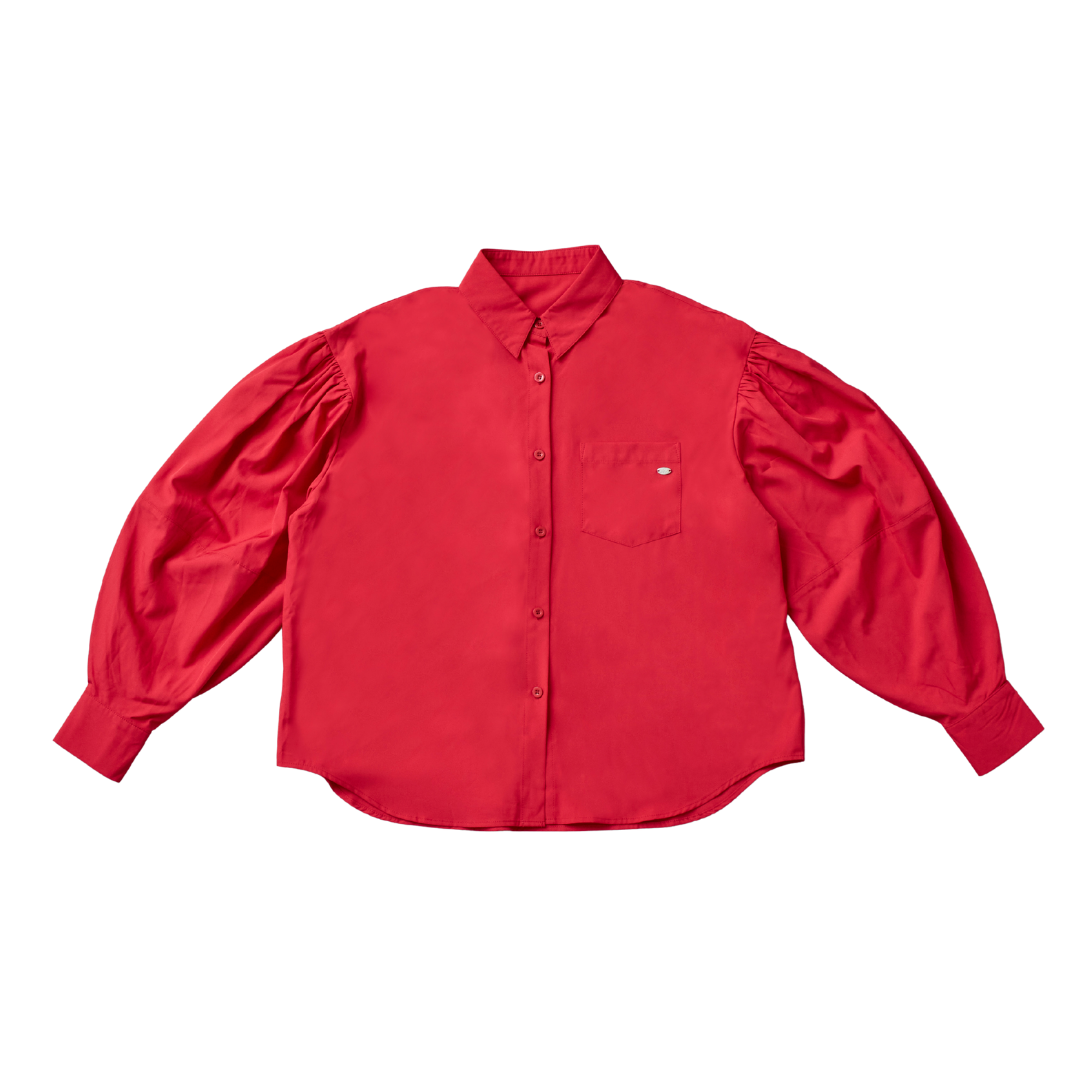 Vivid Color Volume Sleeve Shirt