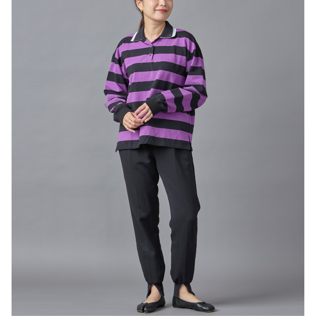 Stripe Rugby Collar Tshirt