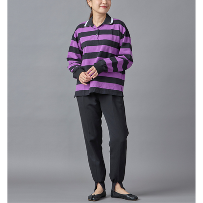 Stripe Rugby Collar Tshirt