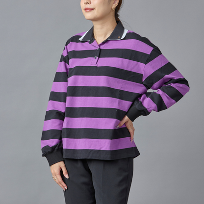 Stripe Rugby Collar Tshirt