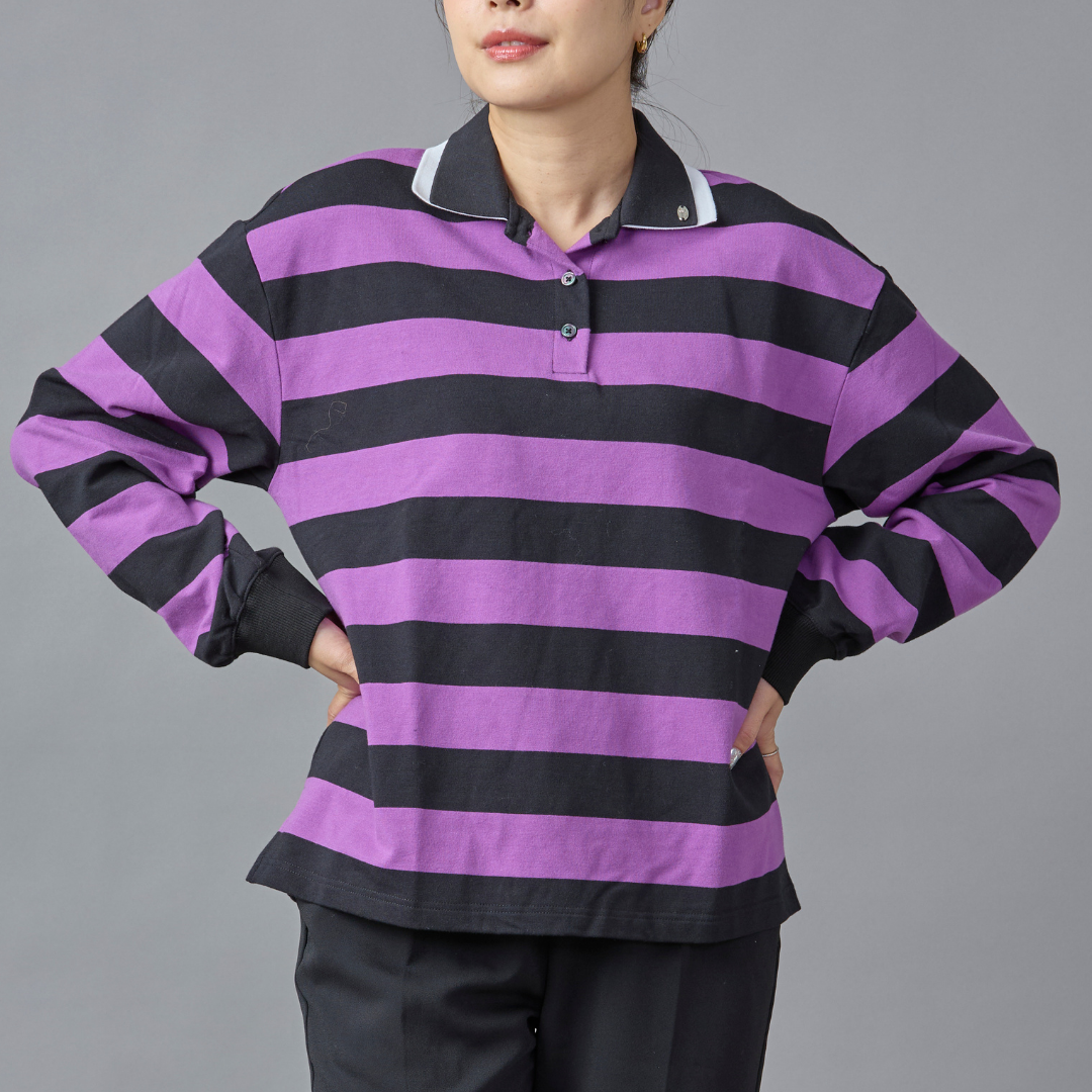 Stripe Rugby Collar Tshirt