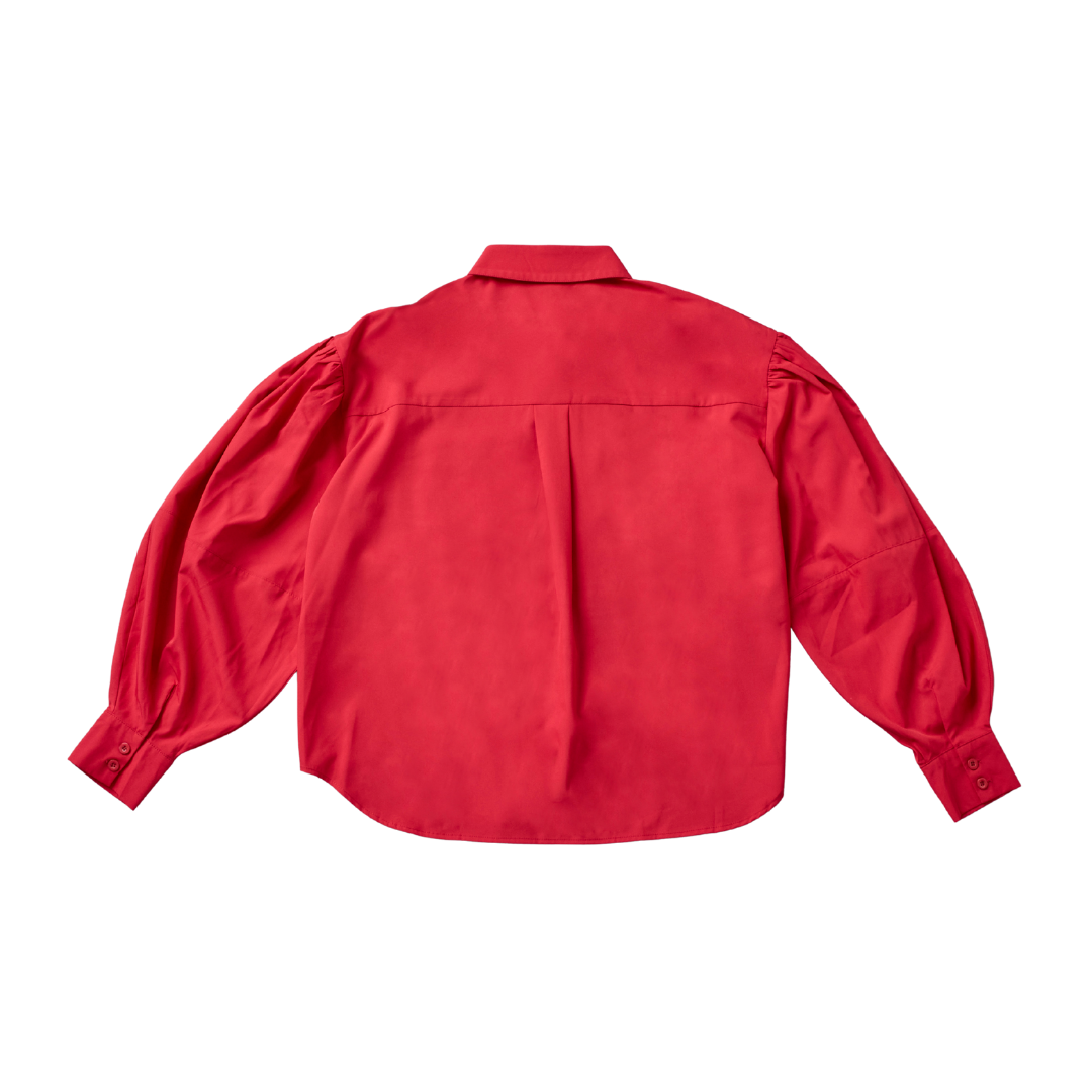 Vivid Color Volume Sleeve Shirt