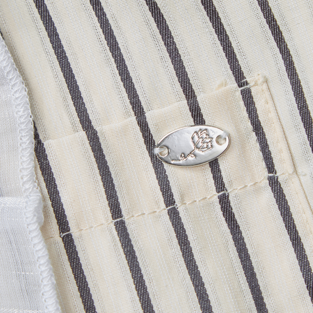 Front Frill Stripe Blouse