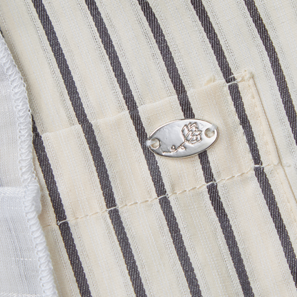 Front Frill Stripe Blouse