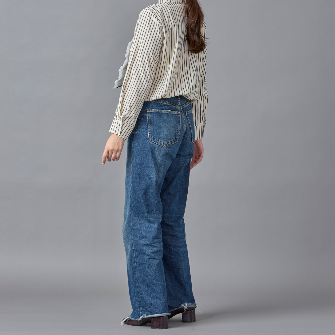 Front Frill Stripe Blouse