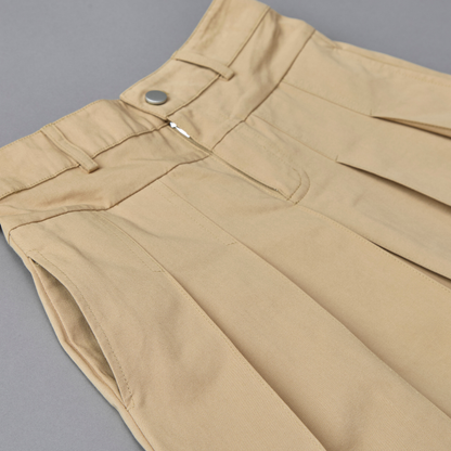 Cotton Pleated Midi Skirt