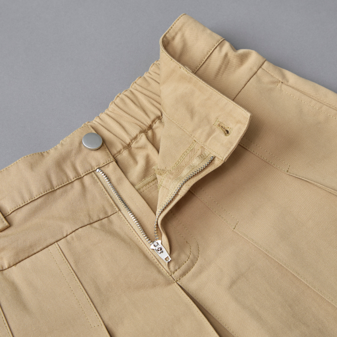 Cotton Pleated Midi Skirt