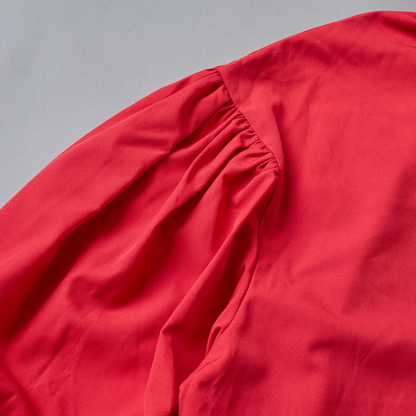 Vivid Color Volume Sleeve Shirt