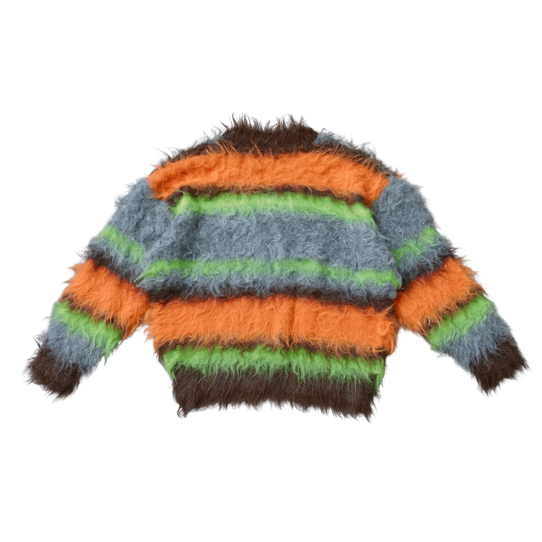 Fuzzy Multi Border Cardigan