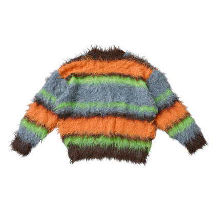 Fuzzy Multi Border Cardigan
