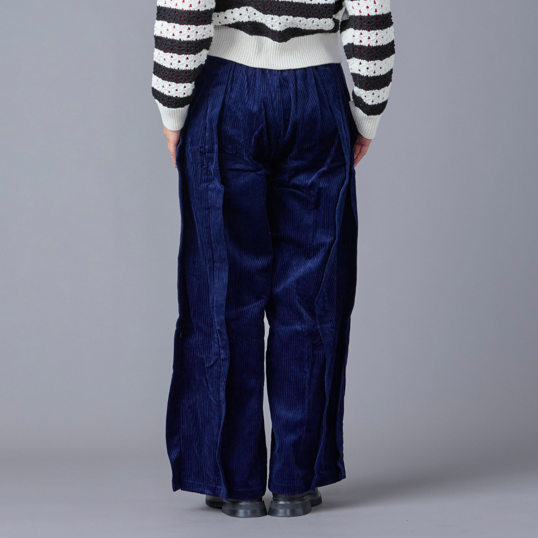 Corduroy Front Tuck Wide Pants