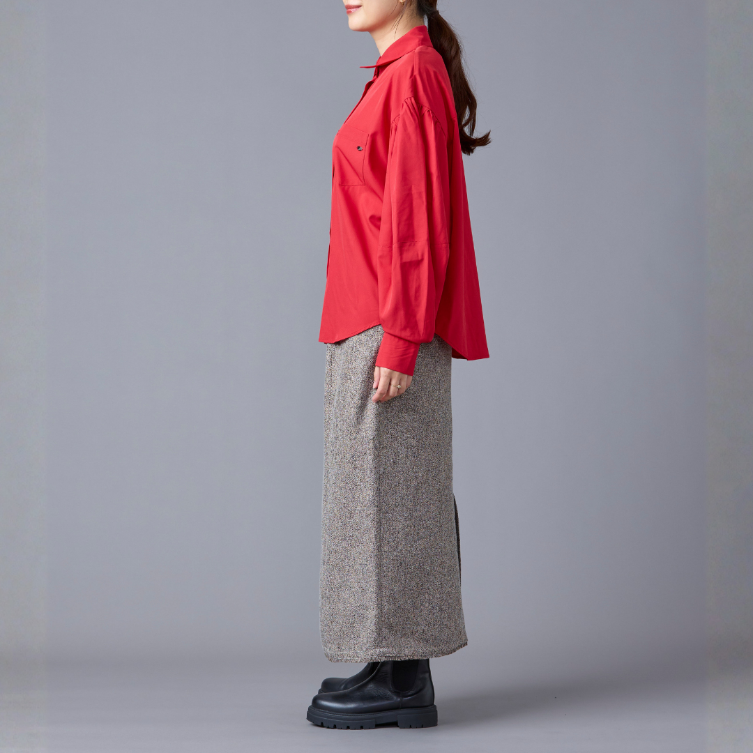 Vivid Color Volume Sleeve Shirt