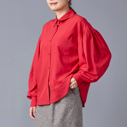 Vivid Color Volume Sleeve Shirt