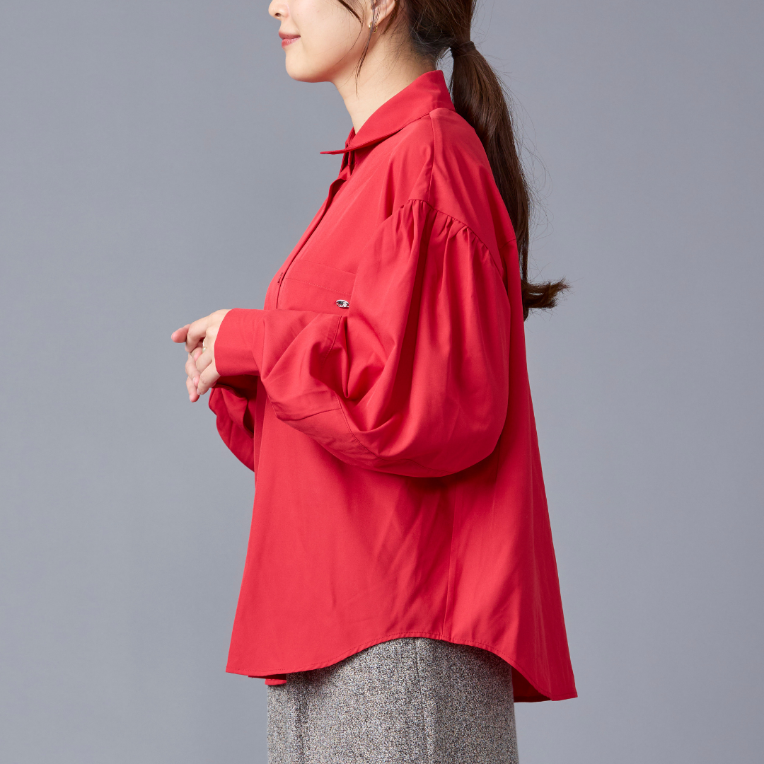 Vivid Color Volume Sleeve Shirt