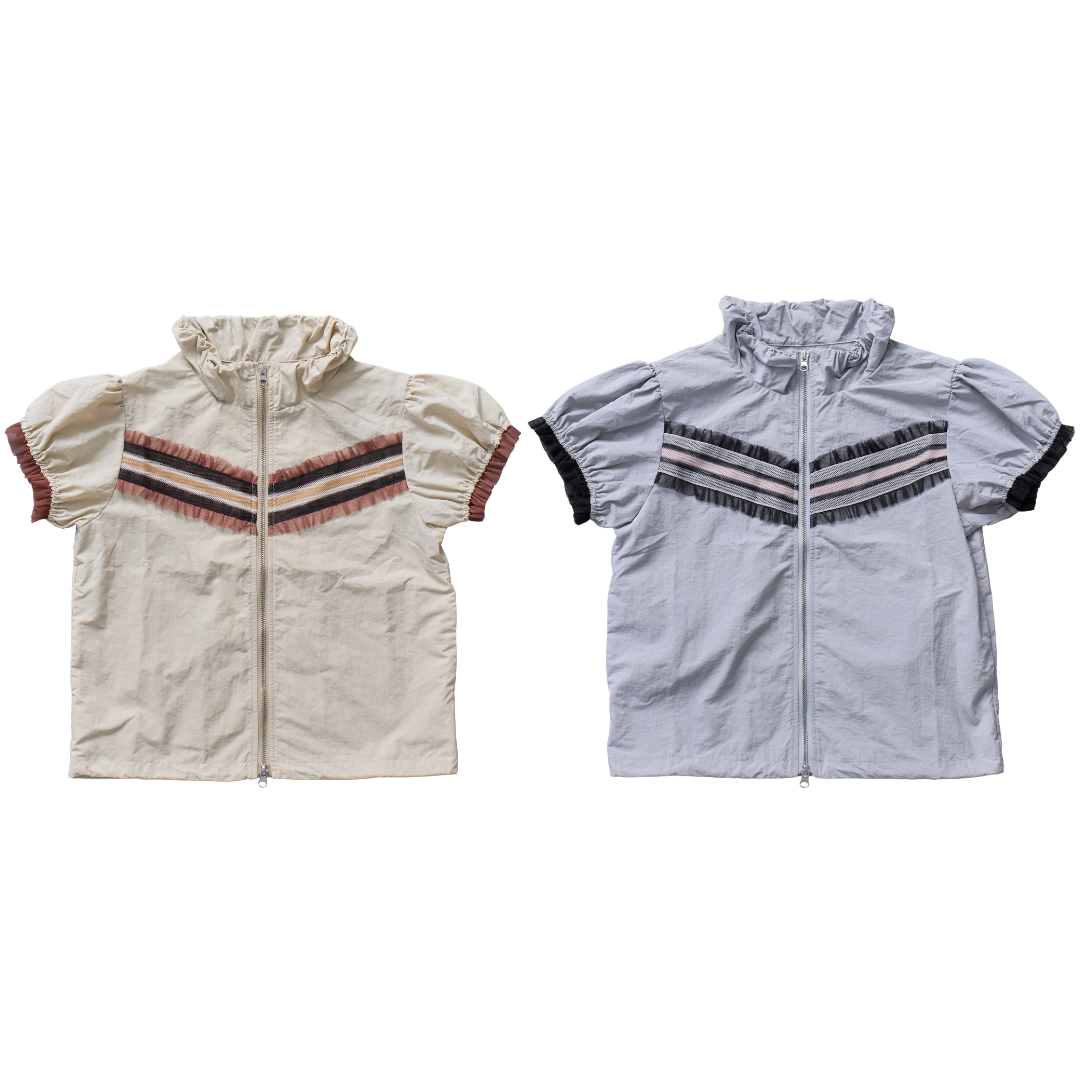 Frill Line Zip Tops