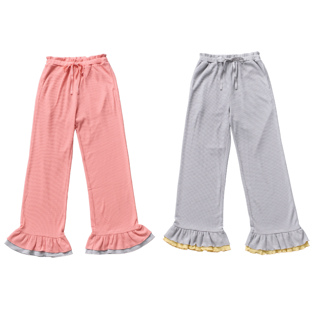 Layered Frill Waffle Pants