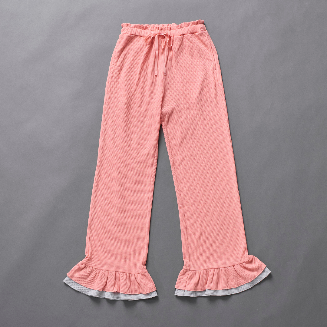 Layered Frill Waffle Pants