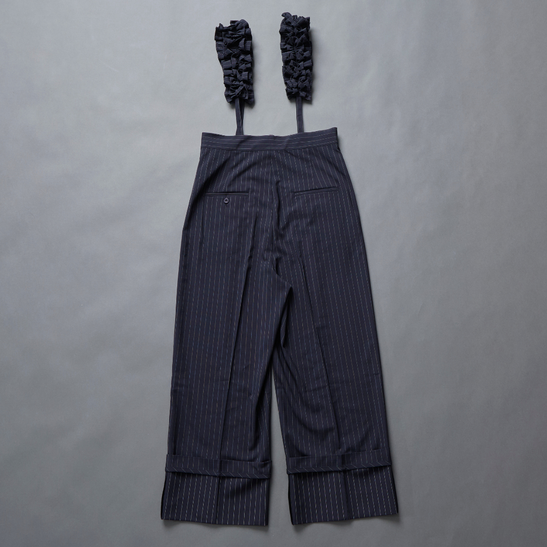 Pinstripe Frilled Salopette
