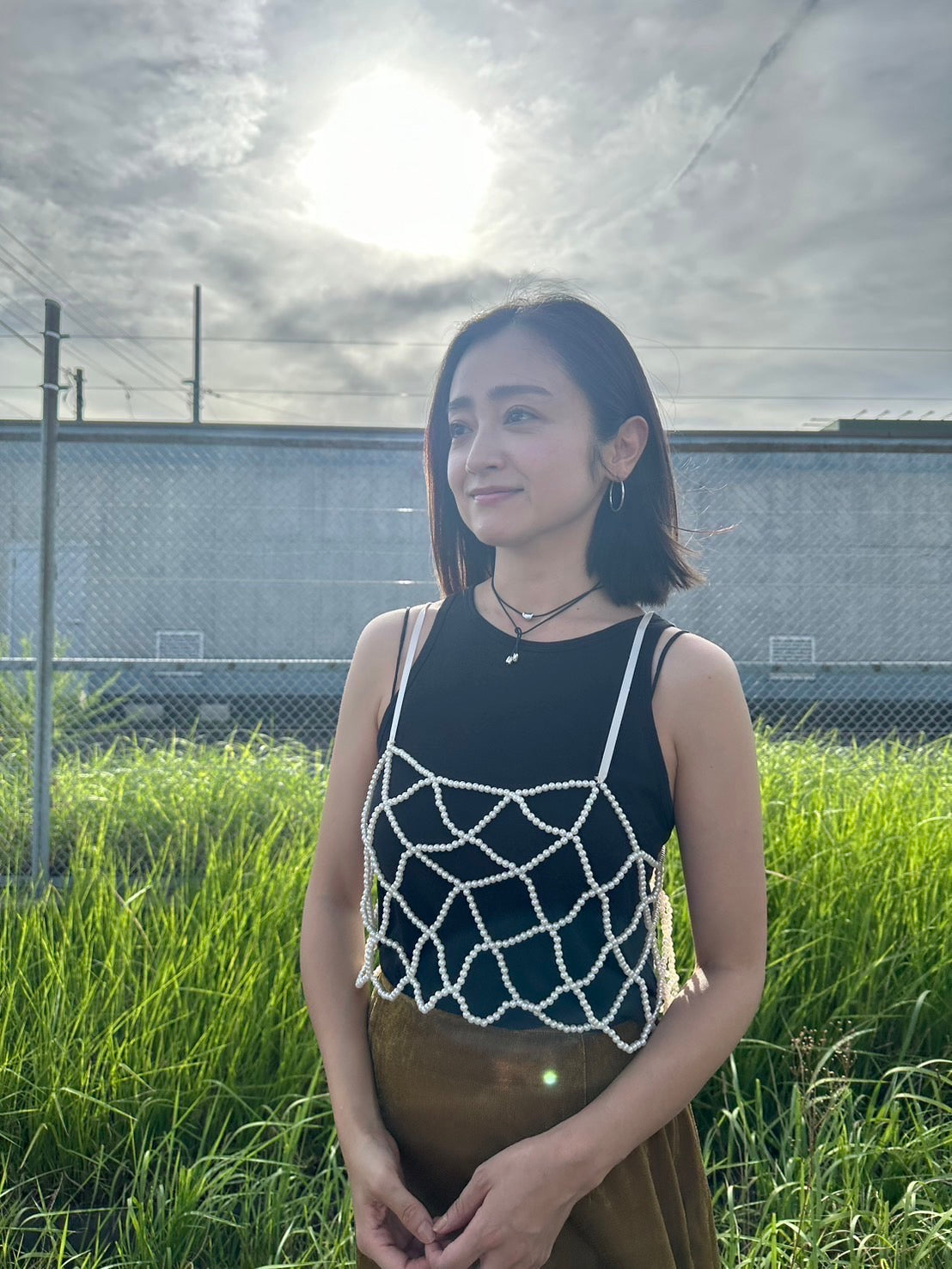 Back Ribbon Pearl Bustier – toricowear