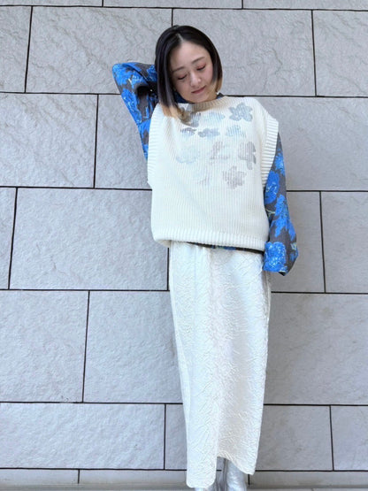 Metallic Flower Knit Vest