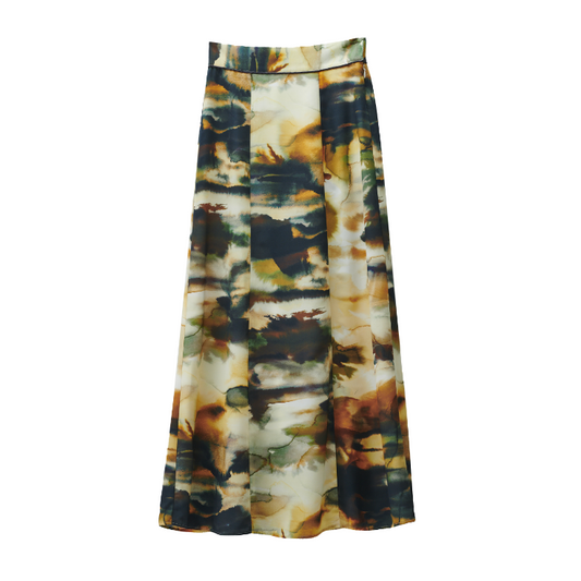 NUANCE PATTERN MIDI SKIRT